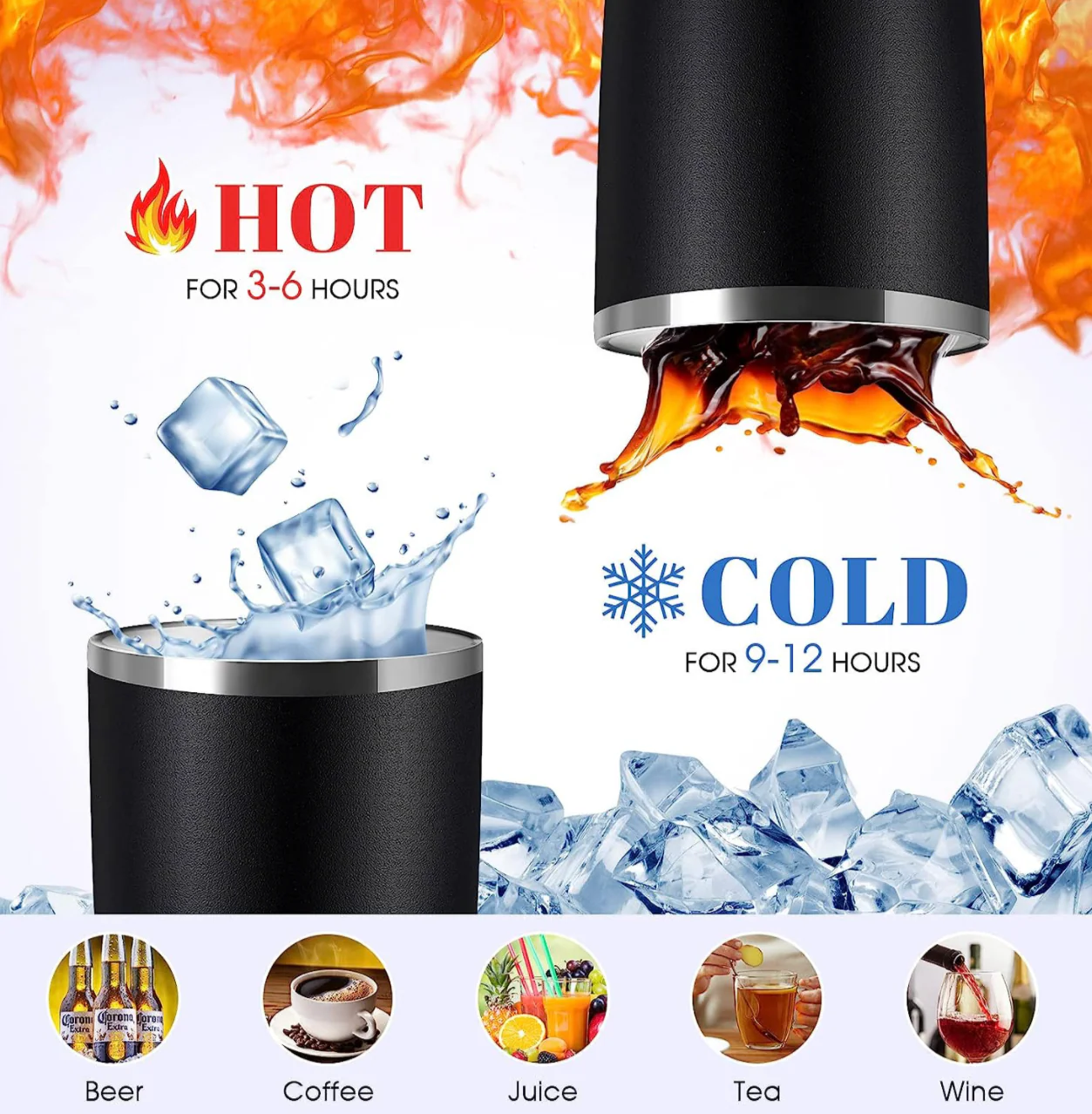 20oz Black Tumbler Stainless Steel for UV DTF, Laser Engraving, Epoxy Resin - Image 3