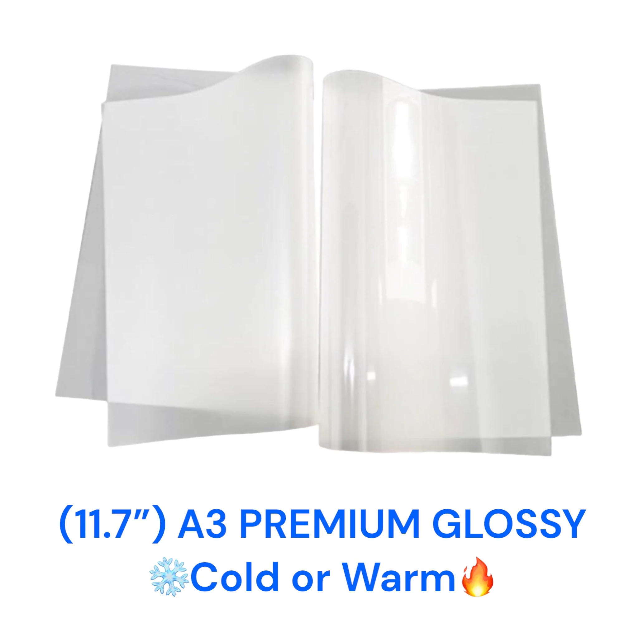 DTF Transfer Film A3 Sheets 11.7" x 16.5" (100 Pack) - GLOSSY Cold/Warm Peel - Image 7